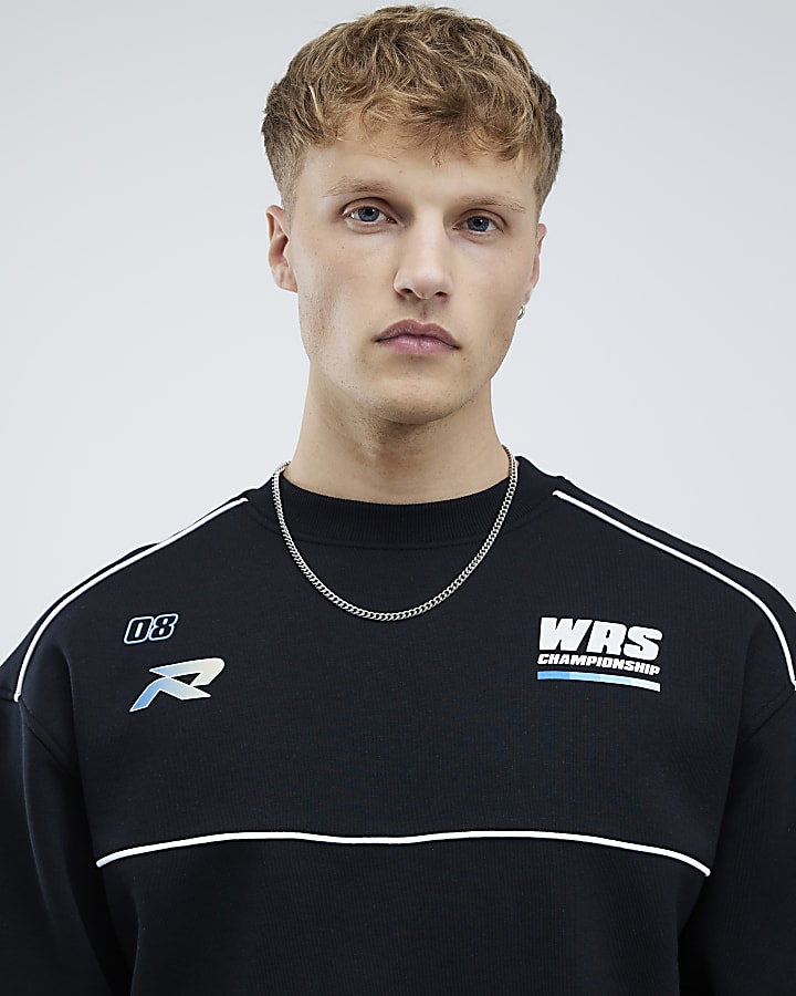 Black Oversized Fit WRS Racing Sweatshirt
