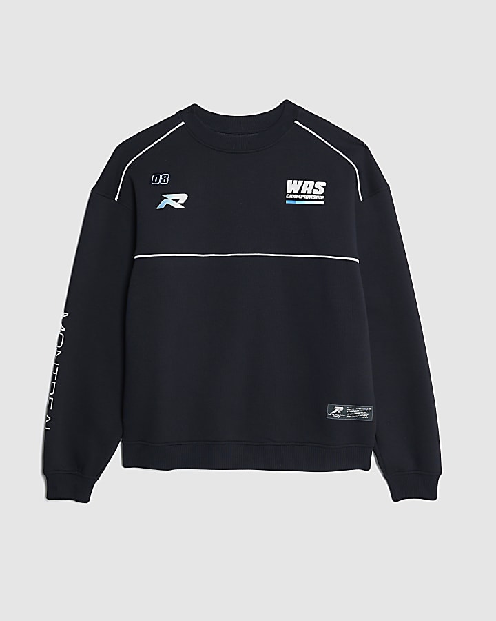 Black Oversized Fit WRS Racing Sweatshirt