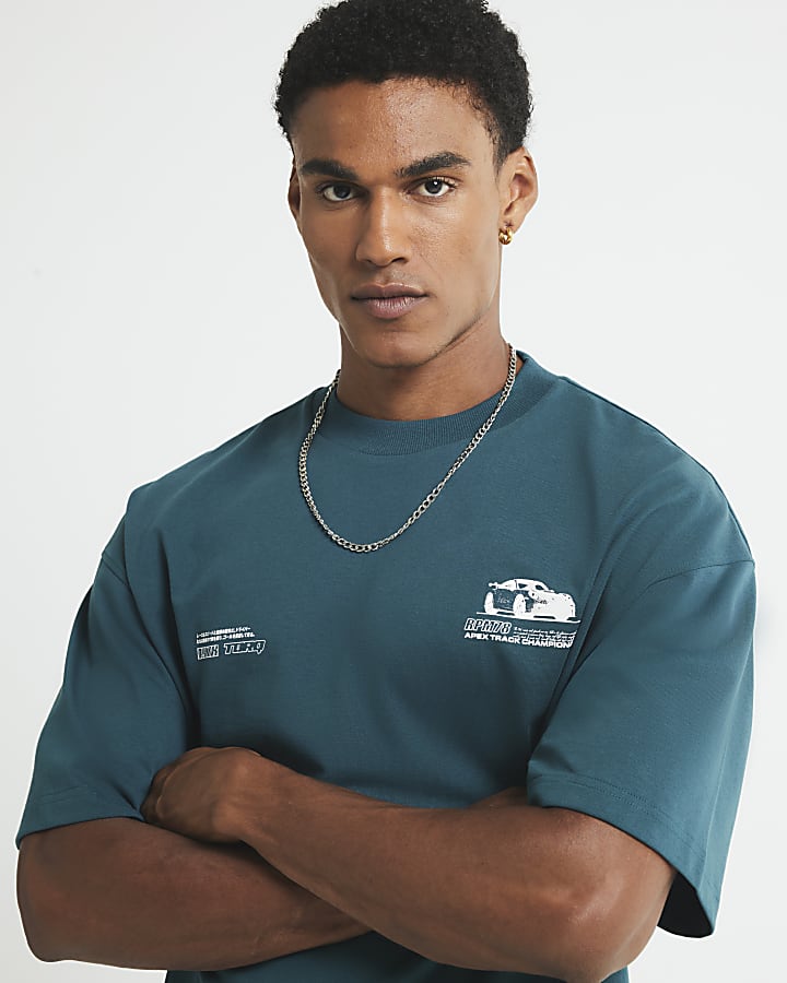Green Oversized Fit Racing T-Shirt