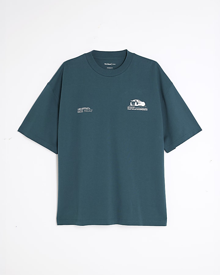 Green Oversized Fit Racing T-Shirt