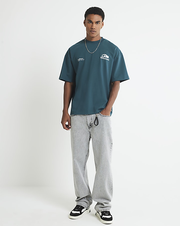 Green Oversized Fit Racing T-Shirt
