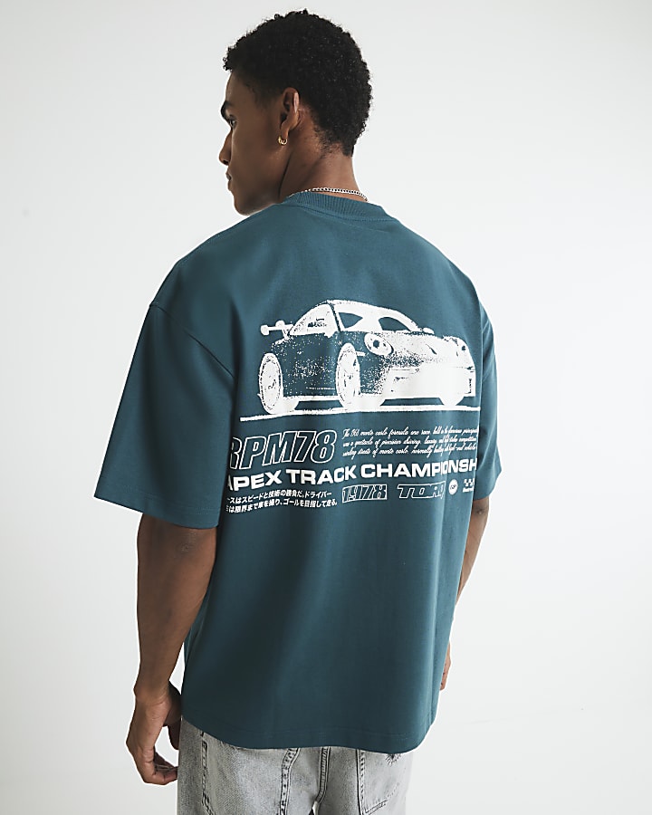 Green Oversized Fit Racing T-Shirt