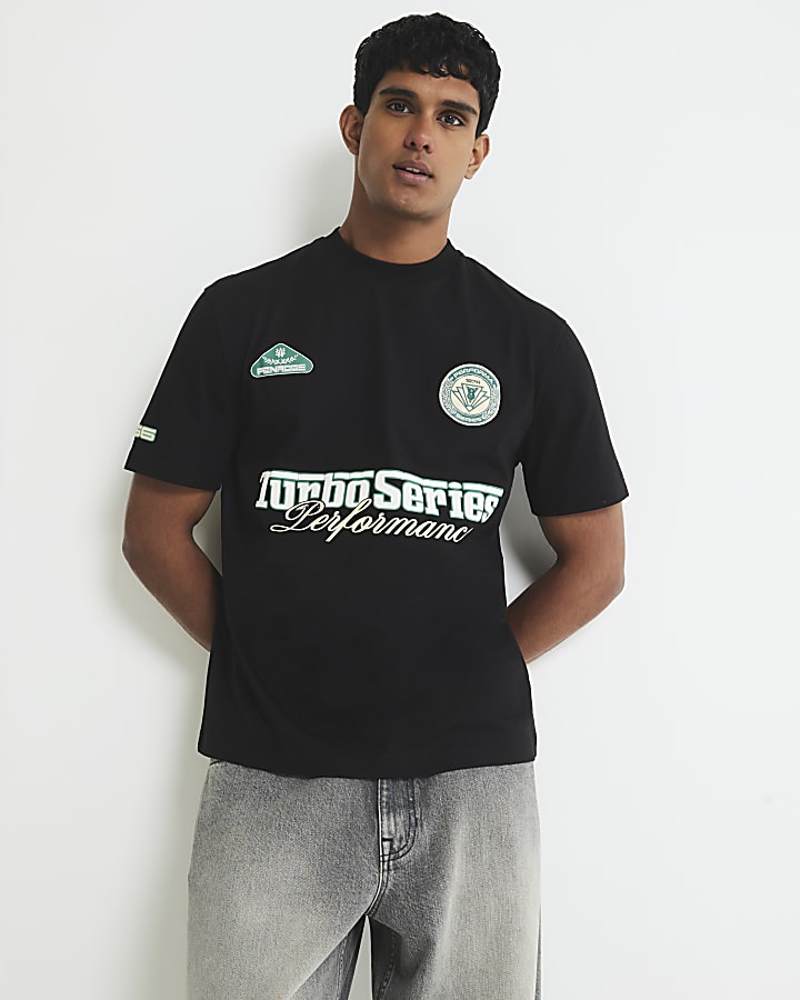 Black Regular Fit Turbo Series T-Shirt