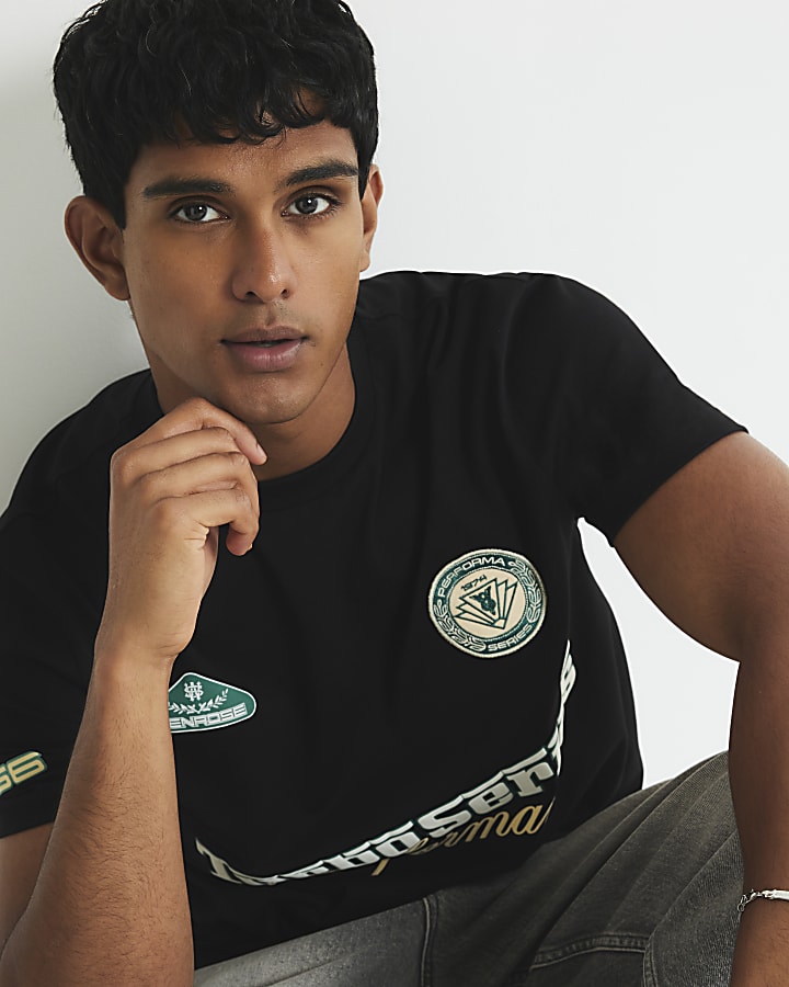 Black Regular Fit Turbo Series T-Shirt