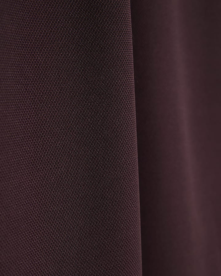 Red Slim Fit Pique Half Zip Funnel Sweatshirt