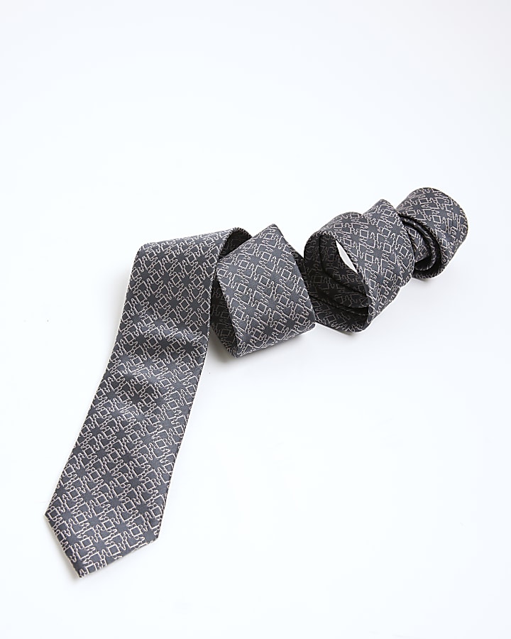 Black Monogram Tie