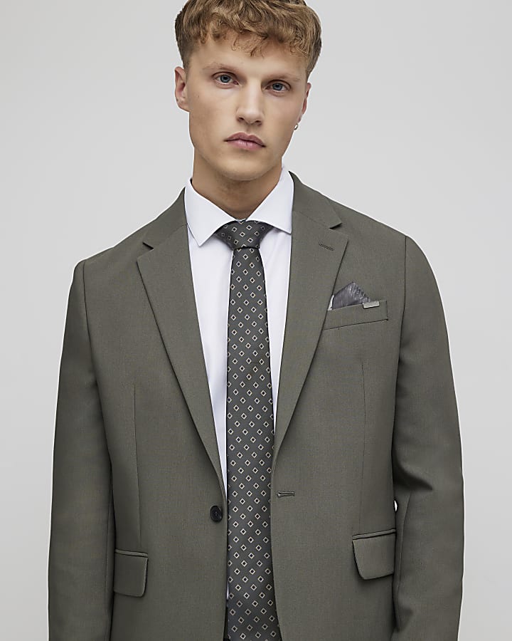 Green Tile Print Tie