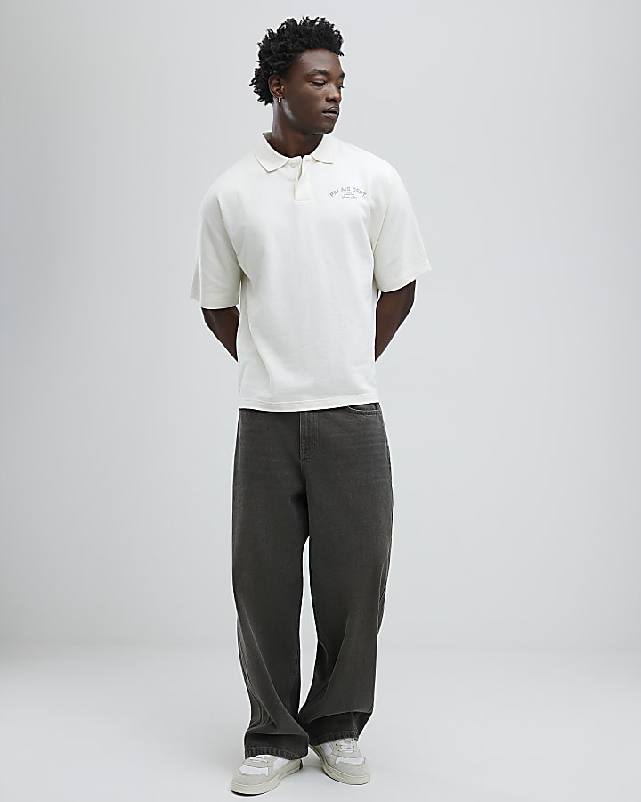 Cream Oversized Fit Palais Polo Shirt