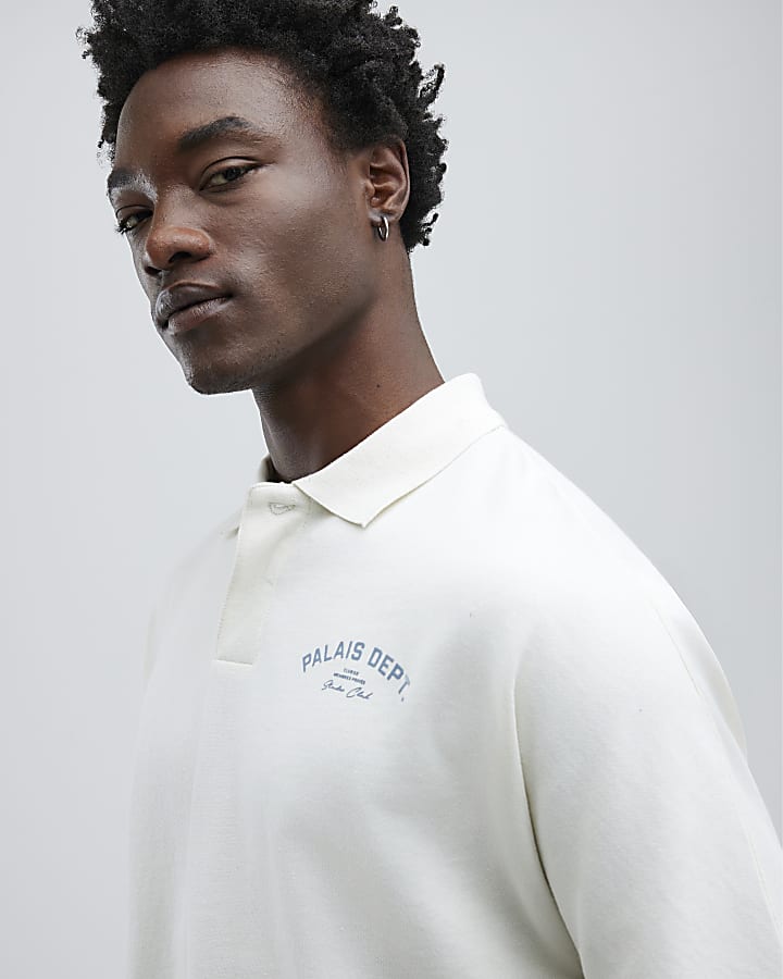 Cream Oversized Fit Palais Polo Shirt