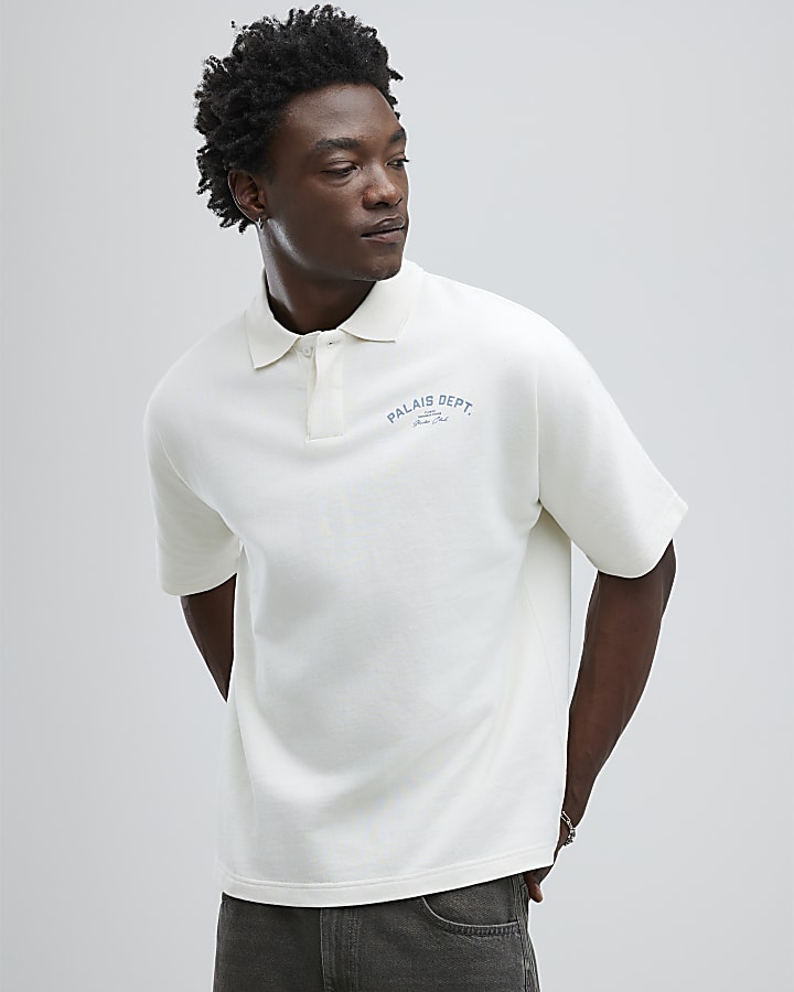 Cream Oversized Fit Palais Polo Shirt