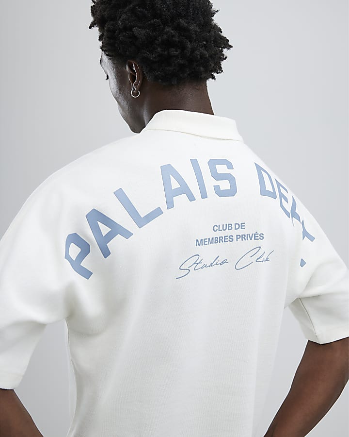 Cream Oversized Fit Palais Polo Shirt