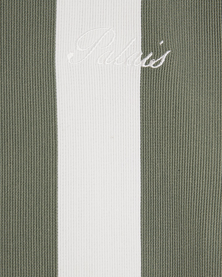 Khaki Slim Fit Stripe T-Shirt
