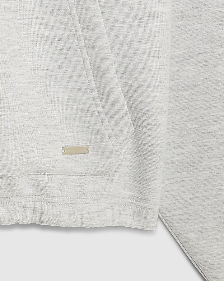 Grey Oversized Fit Quarter Zip Hoodie