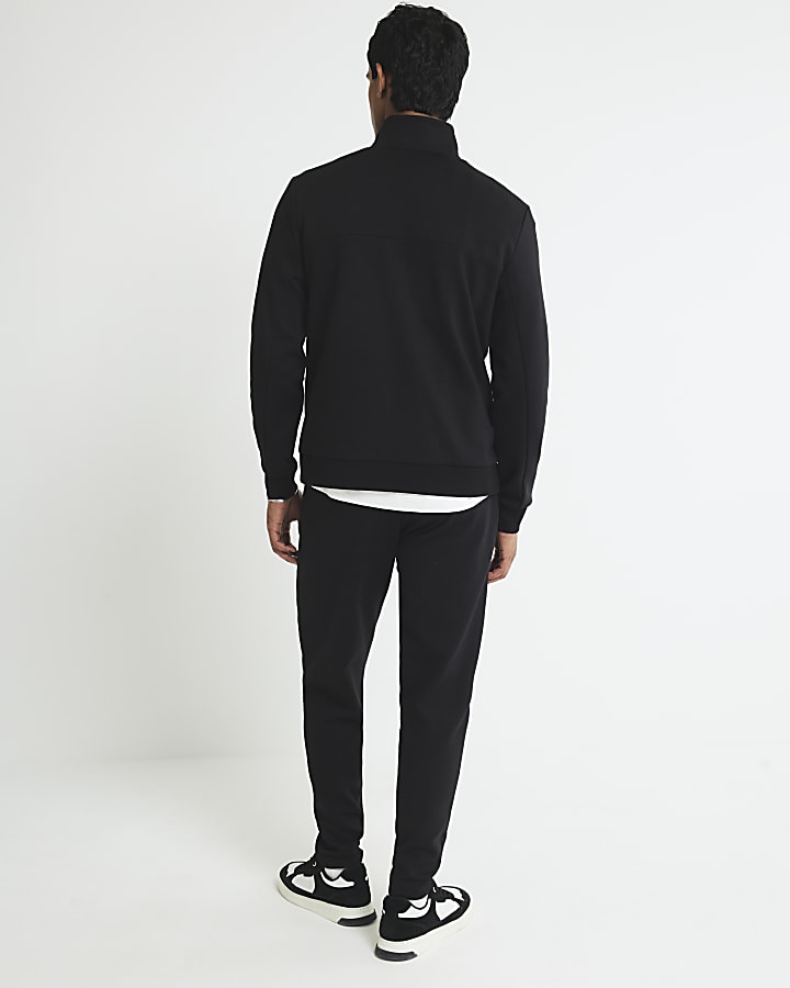 Black Regular Fit Scuba Open Hem Joggers