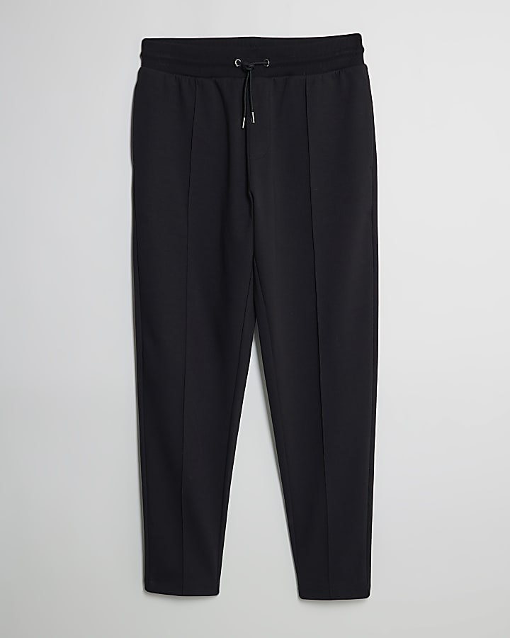 Black Regular Fit Scuba Open Hem Joggers