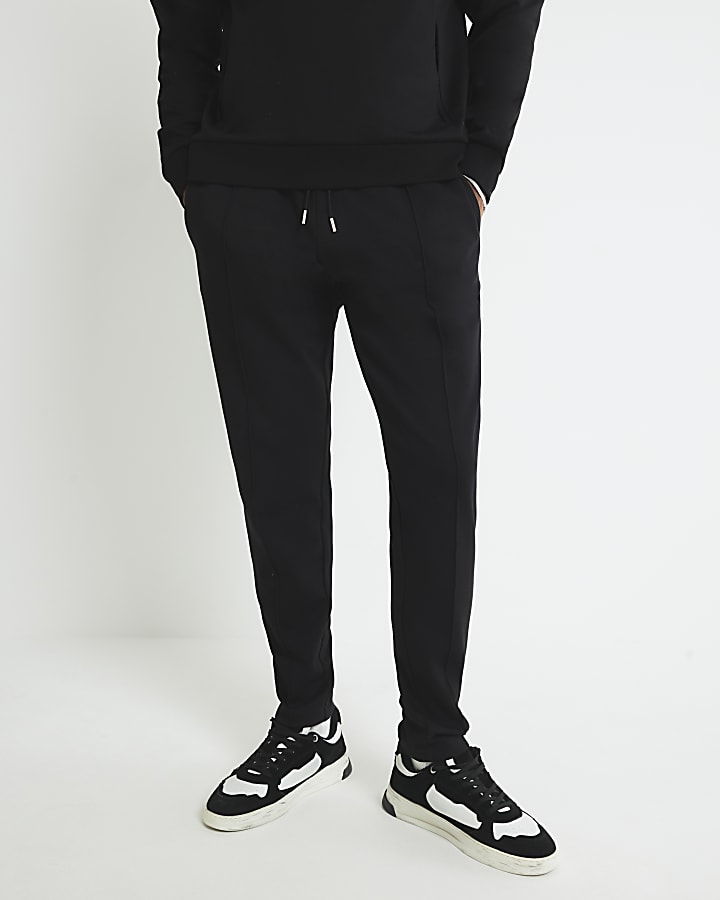 Black Regular Fit Scuba Open Hem Joggers