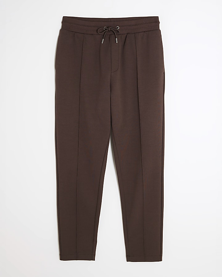 Brown Regular Fit Scuba Open Hem Joggers
