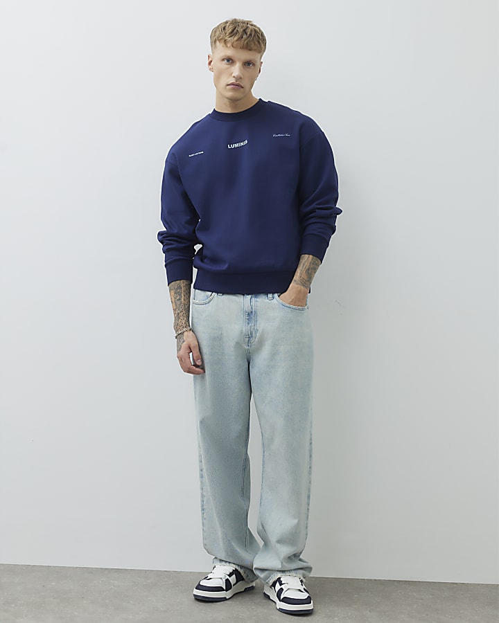 Navy Oversized Fit Luminis Sweatshirt