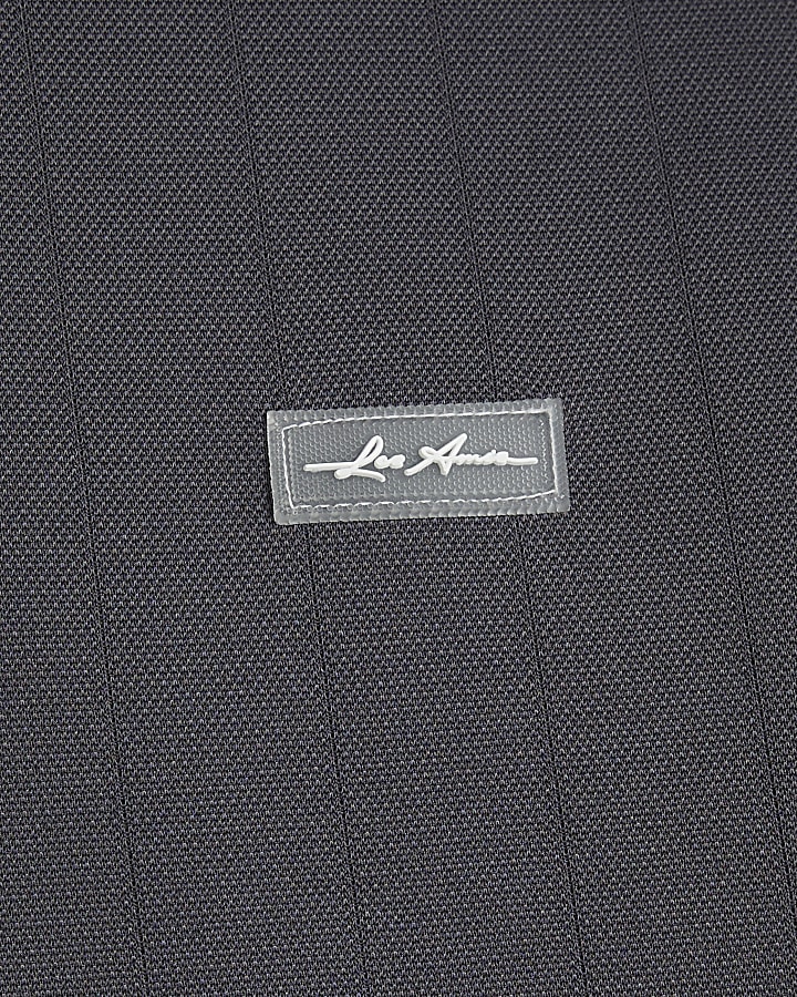 Grey Muscle Fit Les Amis Striped Polo Shirt