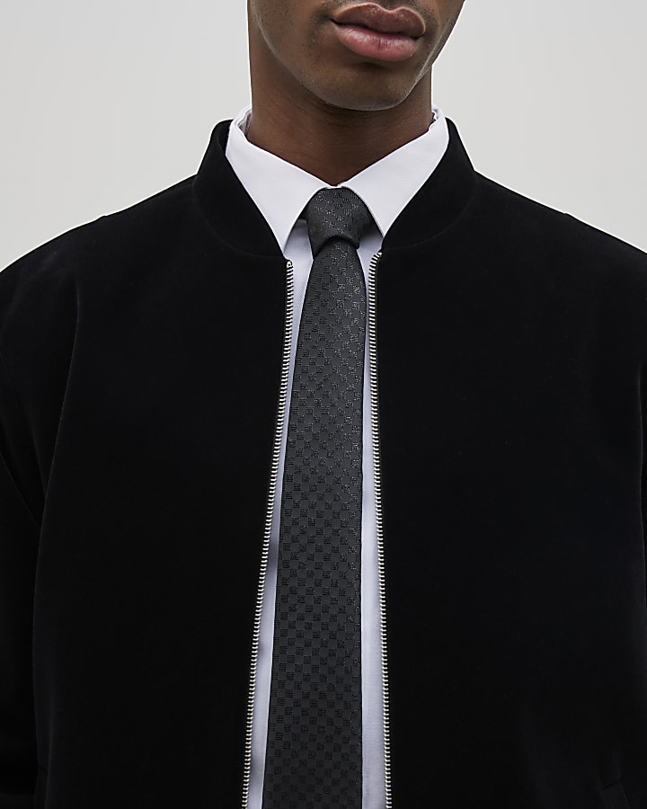 Black Checkerboard Tie Set
