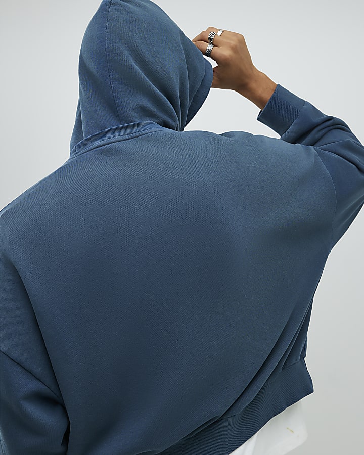 Blue Oversized Fit Ame Saint Hoodie