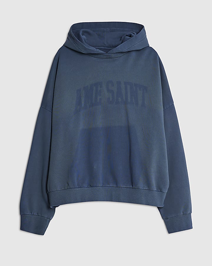 Blue Oversized Fit Ame Saint Hoodie