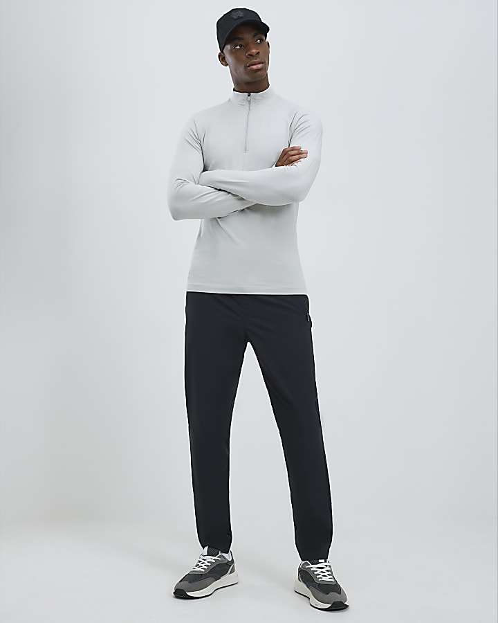 Grey Quarter Zip Funnel Top