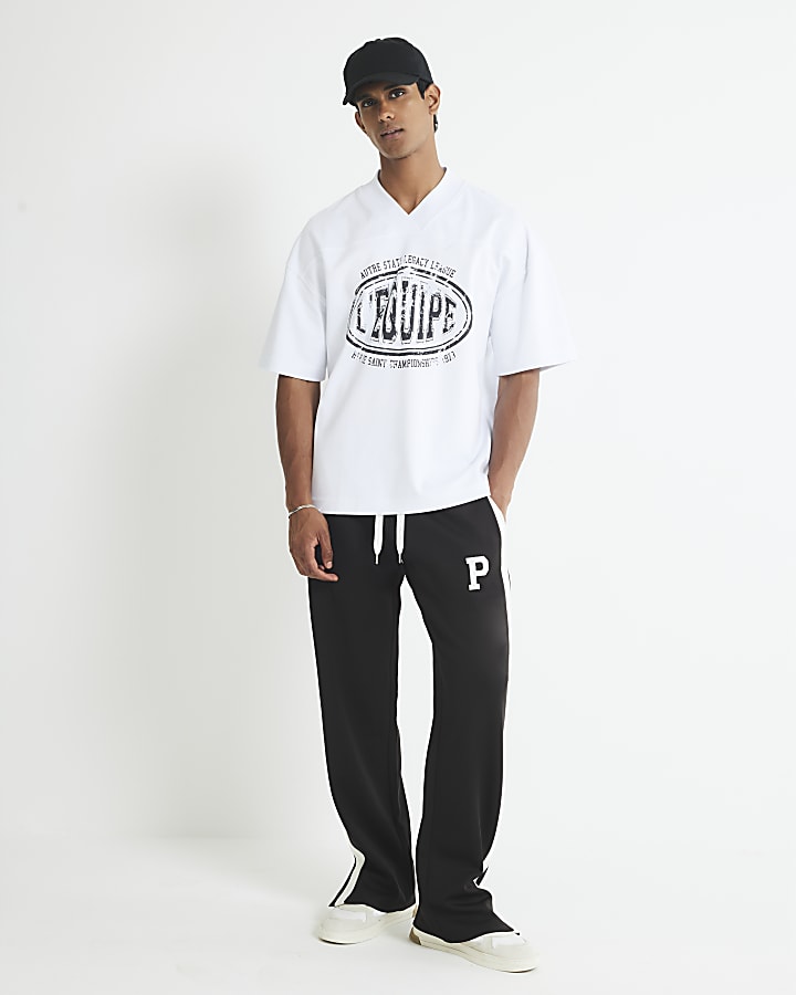 White Oversized Fit L'equipe T-Shirt