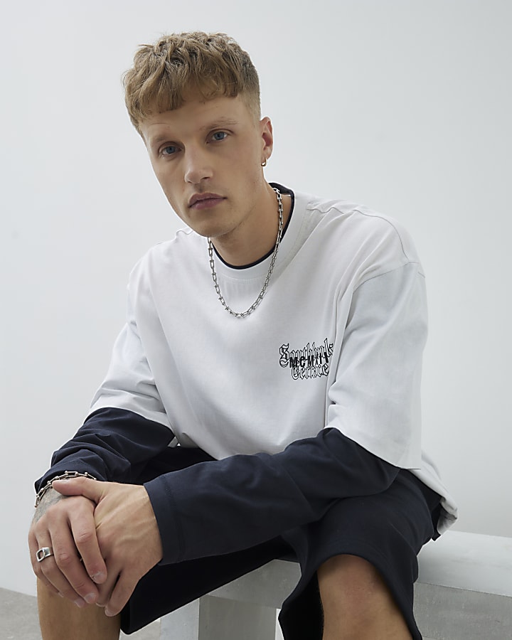 White Oversized Fit Southbank Terrace T-Shirt