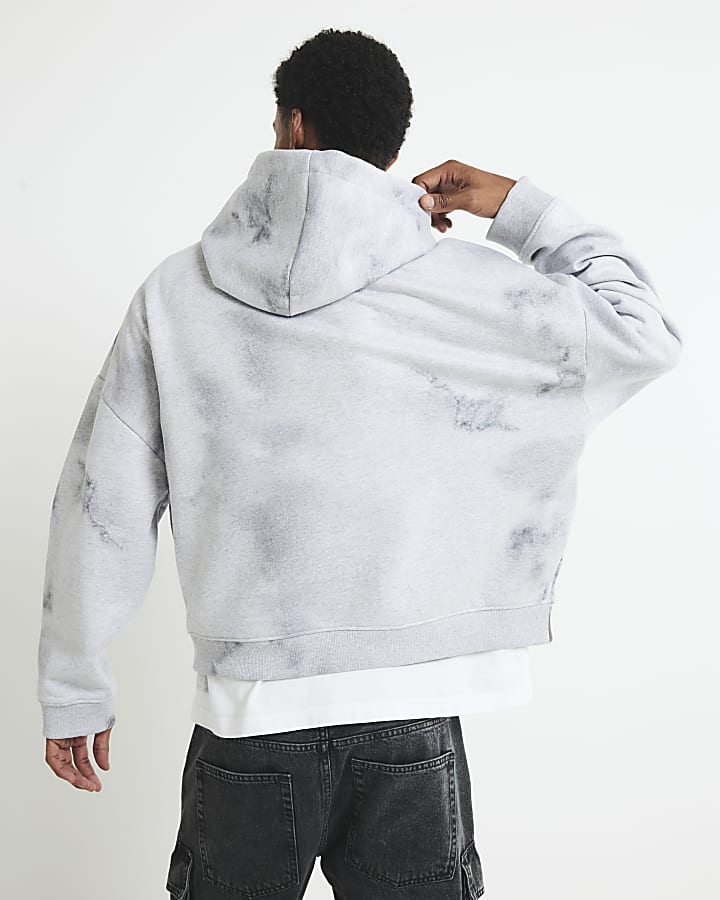 Grey Oversized Fit Palais Racing Hoodie