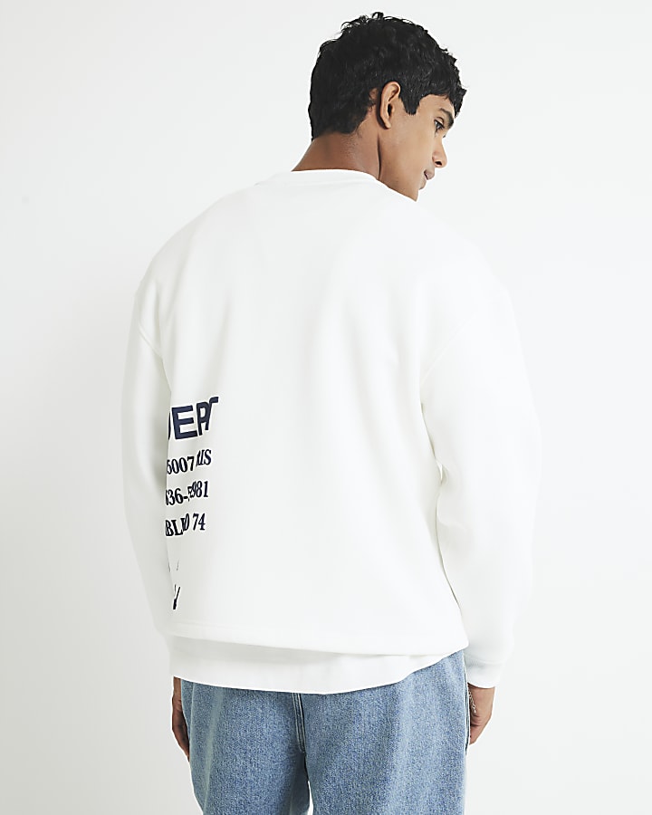 White Oversized Fit Archive Dept Sweatshirt