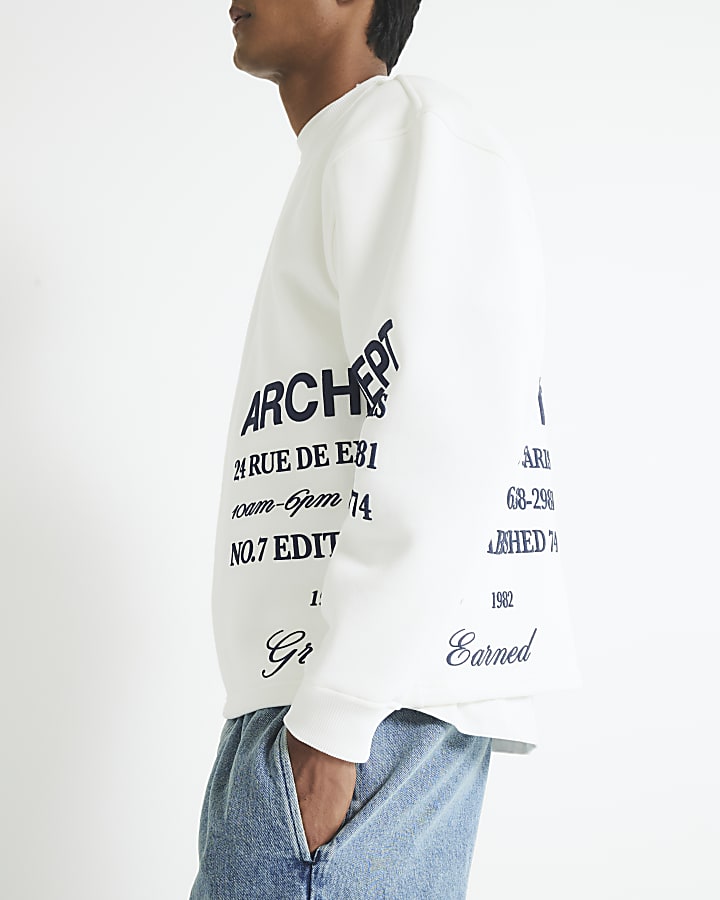 White Oversized Fit Archive Dept Sweatshirt