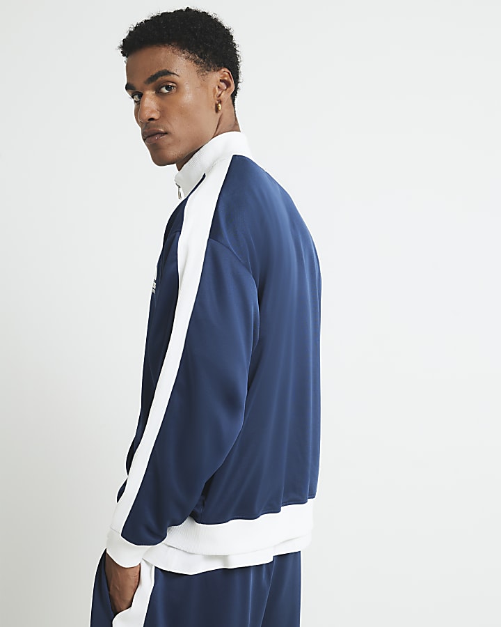 Blue Regular Fit Aura Studios Zip Track Top