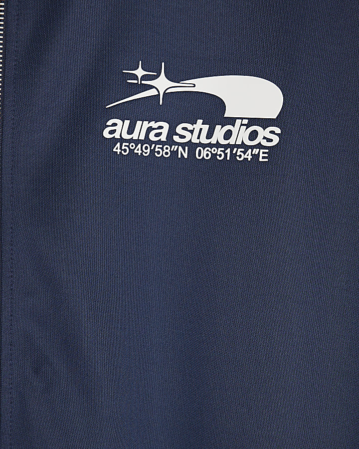 Blue Regular Fit Aura Studios Zip Track Top