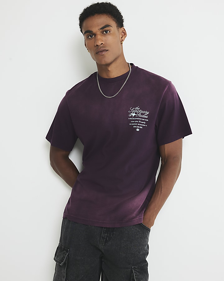 Purple Regular Fit Sanctuary Studios T-Shirt