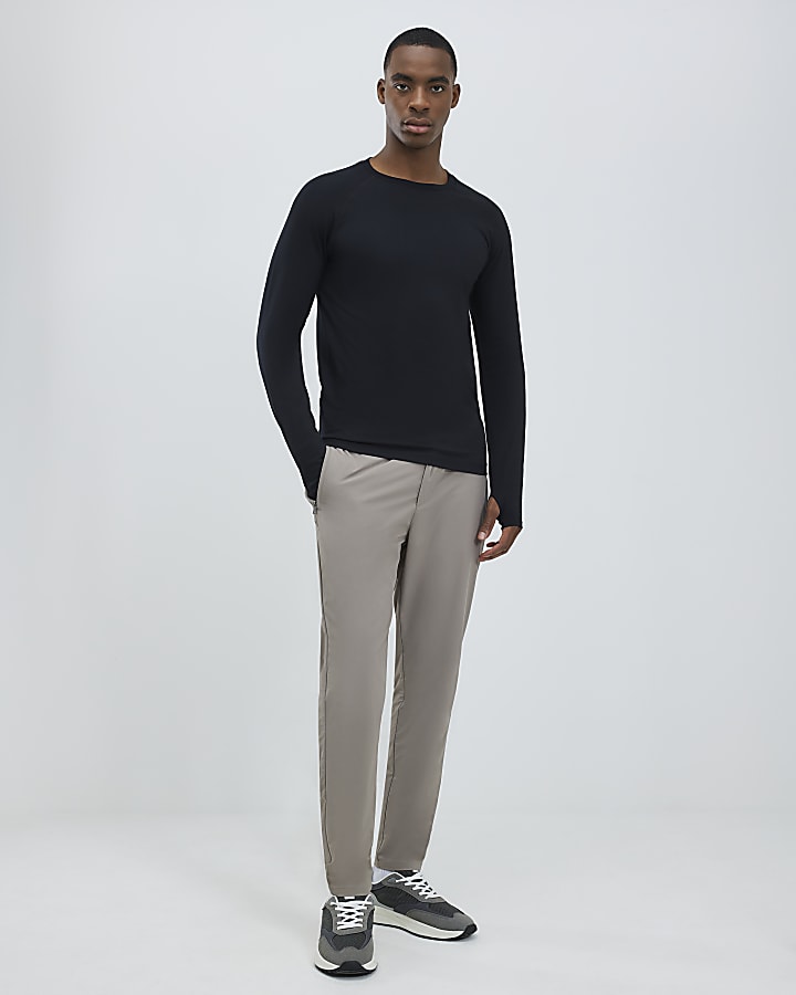 Black Long sleeve  Muscle Fit T-Shirt