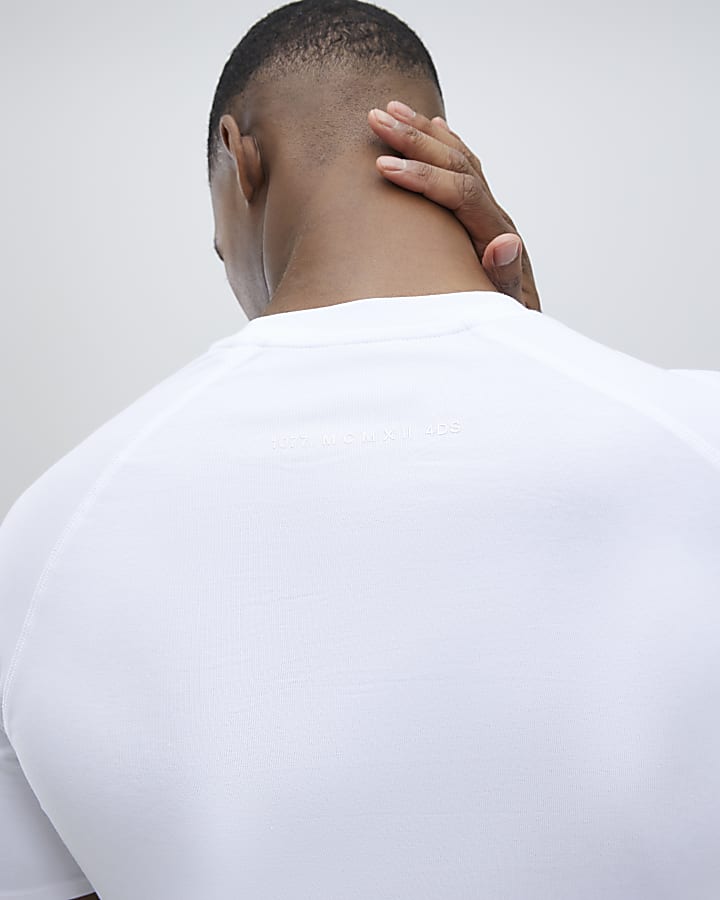 White Muscle Fit T-Shirt