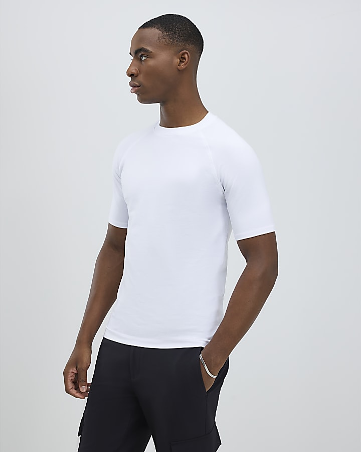 White Muscle Fit T-Shirt