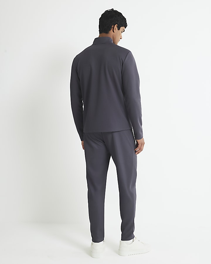 Grey Slim Fit Pique Joggers
