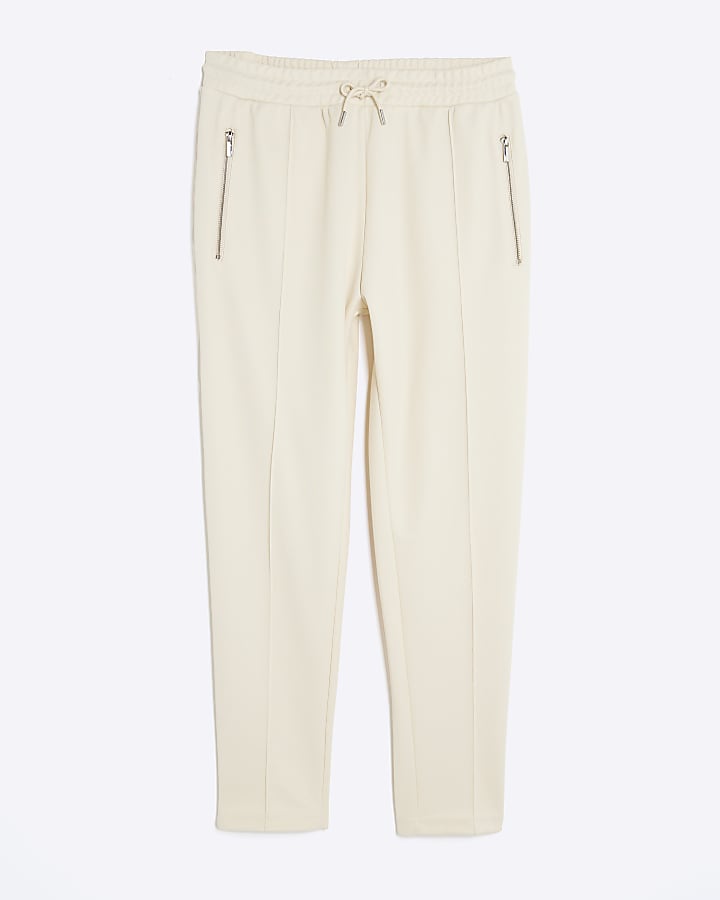 Cream Slim Fit Joggers