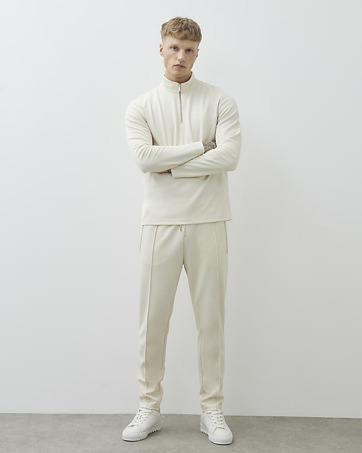 Ecru Slim Fit Joggers