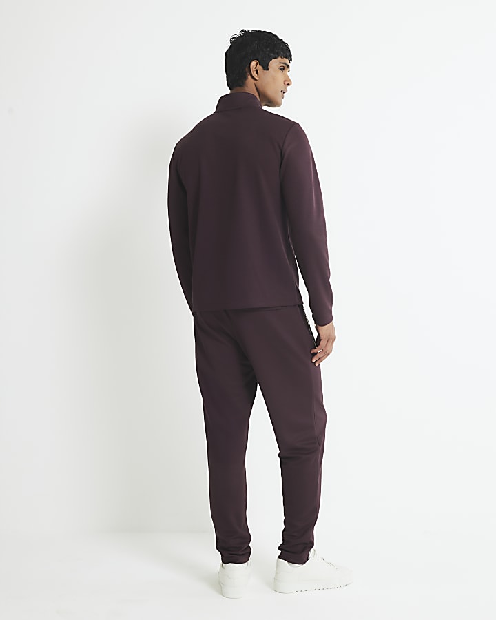 Red Slim Fit Pique Joggers