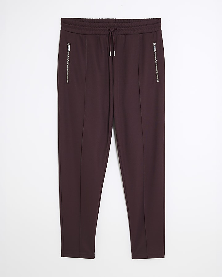 Red Slim Fit Pique Joggers