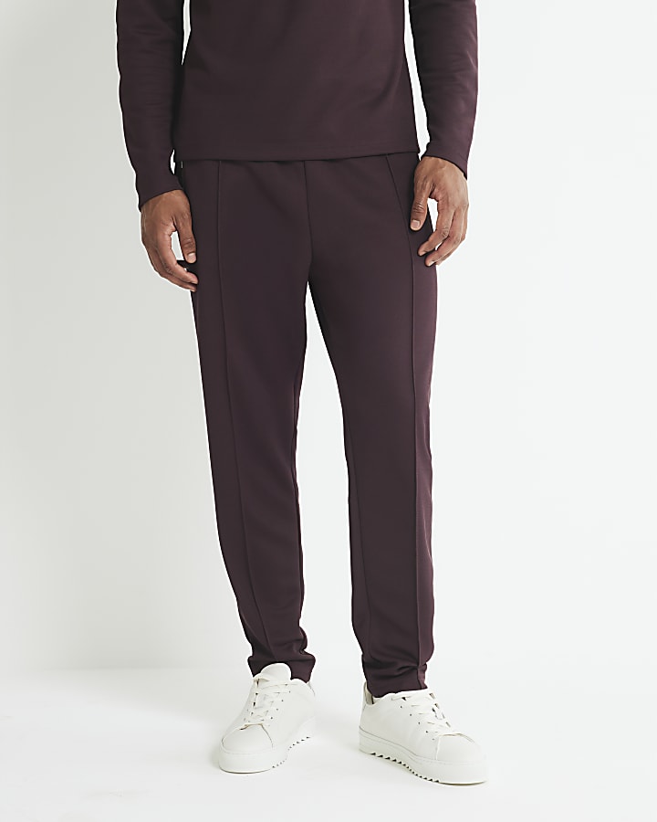 Red Slim Fit Pique Joggers