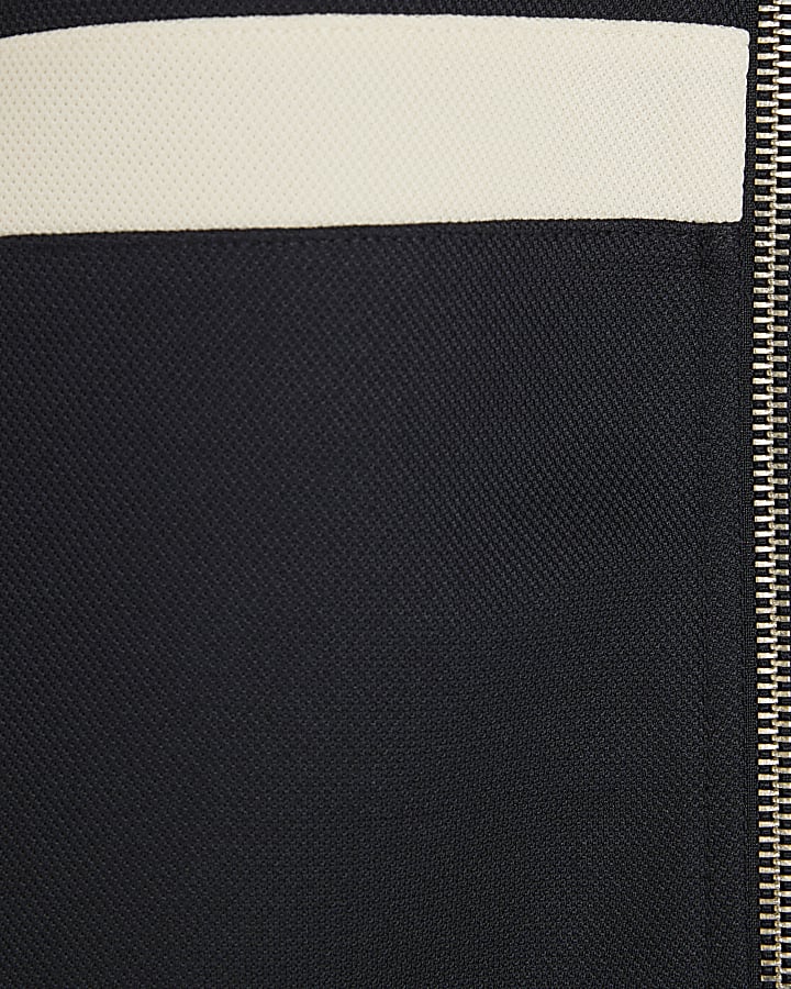 White Slim Fit Colour Block Shacket