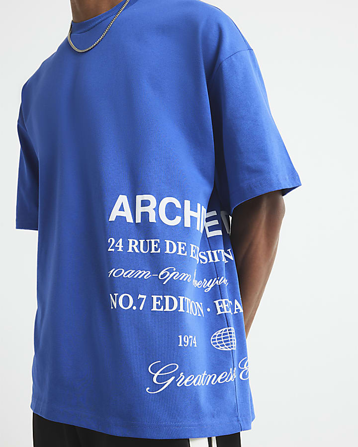 Blue Oversized Fit Archive T-Shirt
