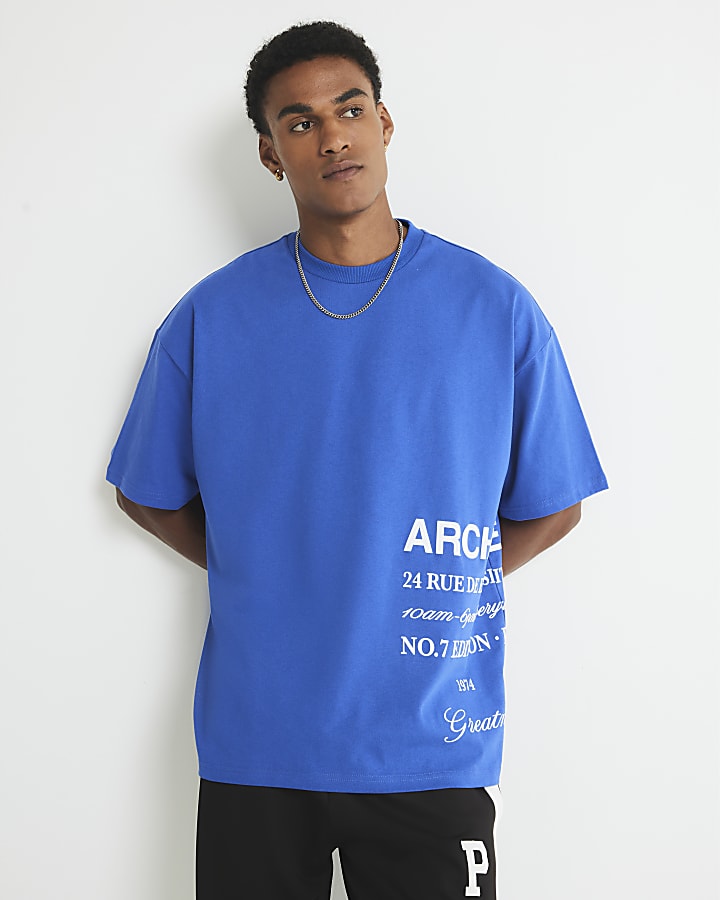 Blue Oversized Fit Archive T-Shirt