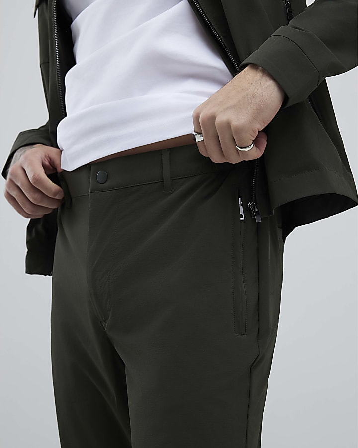 Green Skinny Fit Chino Trousers