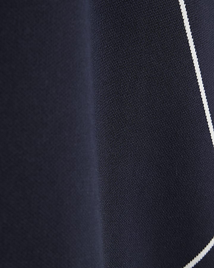 Navy Slim Fit Argyle Polo Shirt