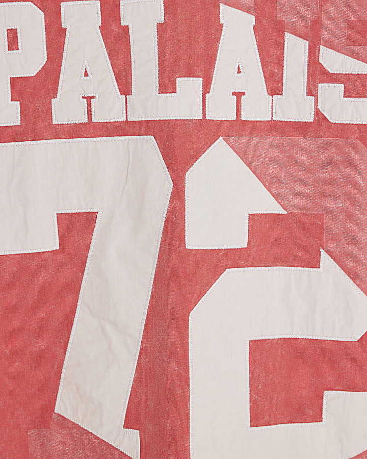 Red Oversized Fit Palais 72 Number Top